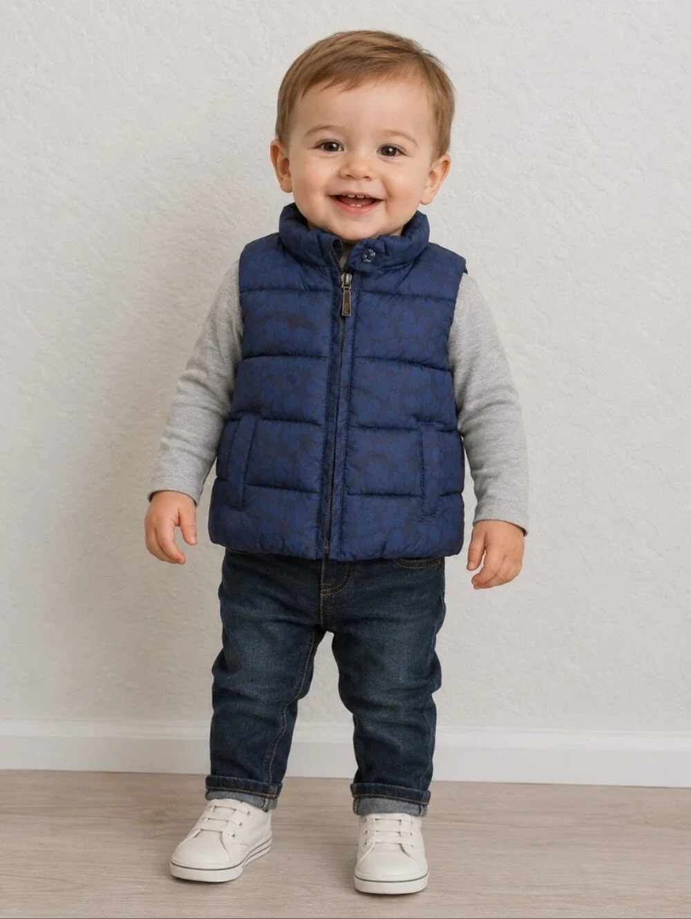 BABY GAP pattern Puffer Vest Toddler 12-18M